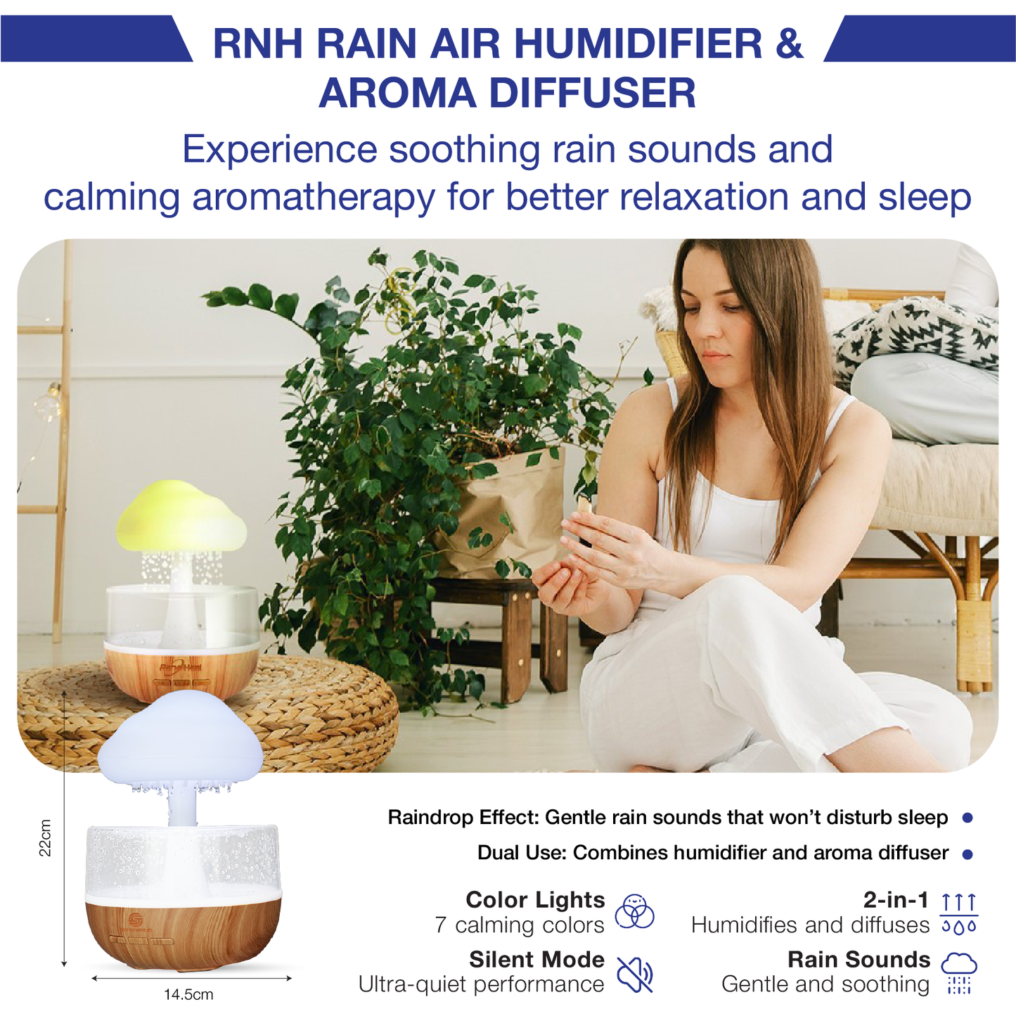 Calm Cloud - SereneHub™ Raindrop Aroma Humidifier