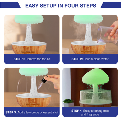 Calm Cloud - SereneHub™ Raindrop Aroma Humidifier